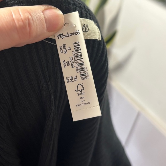 NWT Madewell Off Shoulder Top Black Womens Sz XL Classic Style Dress Up or Down - Picture 5 of 7